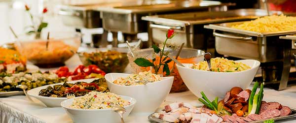 A buffet at a hotel